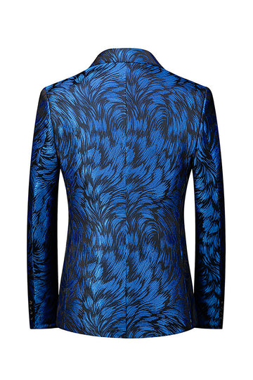 Klapa Z Karbem Na Jeden Guzik Królewska Niebieska Męska Marynarka Na Studniówkę